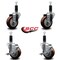 Service Caster 3.5'' Maroon Poly Wheel Swivel 1-1/8'' Expanding Stem Caster Set 2 Brakes, 4PK SCC-EX20S3514-PPUB-MRN-2-TLB-2-118 - alternate 4